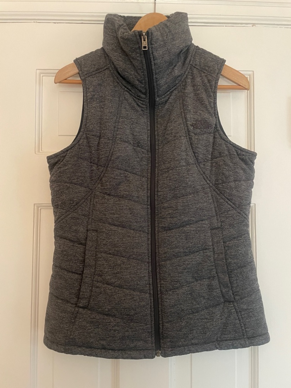 The North Face Heather Charcoal Quilted Sleeveless Vest